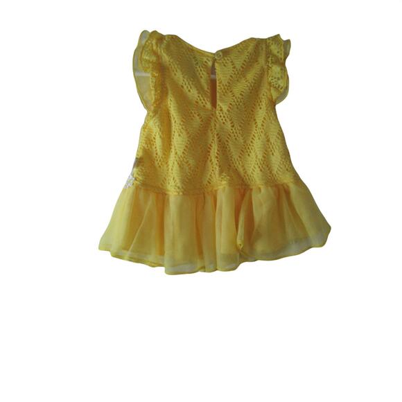 Duck Duck Goose Yellow Dress with flower waist - Picture 2 of 3